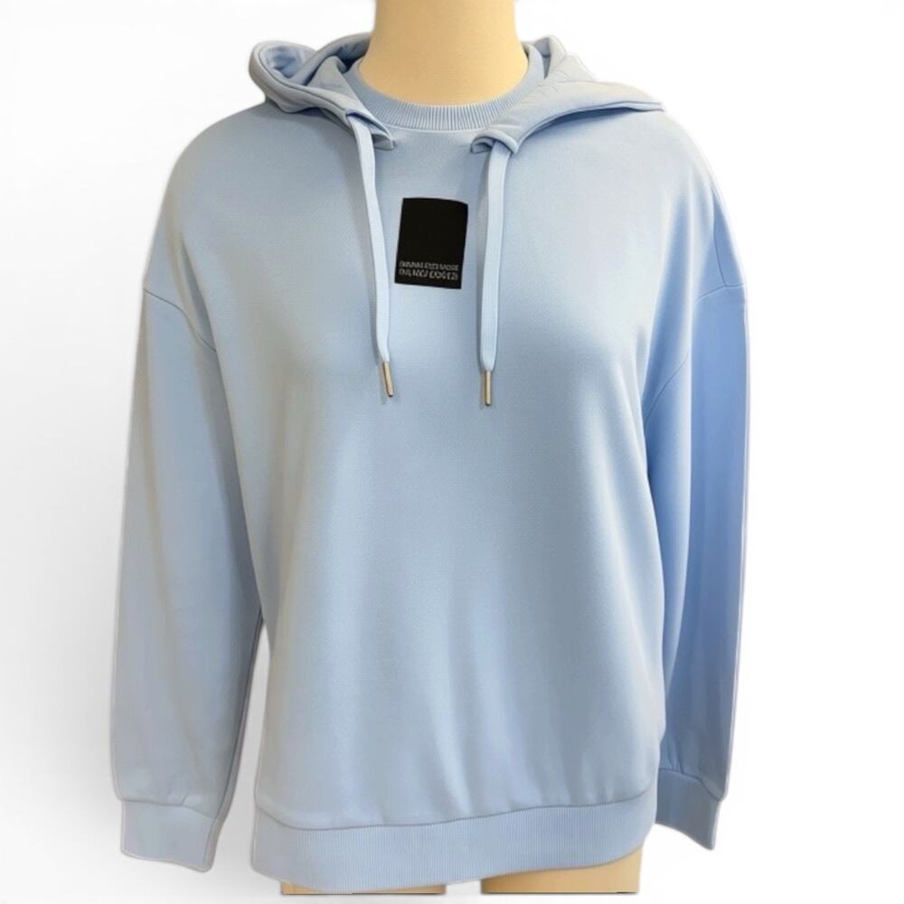 Armani Exchange Milano Edition Hooded Sweatshirt Blue River Women’s Medium NWT